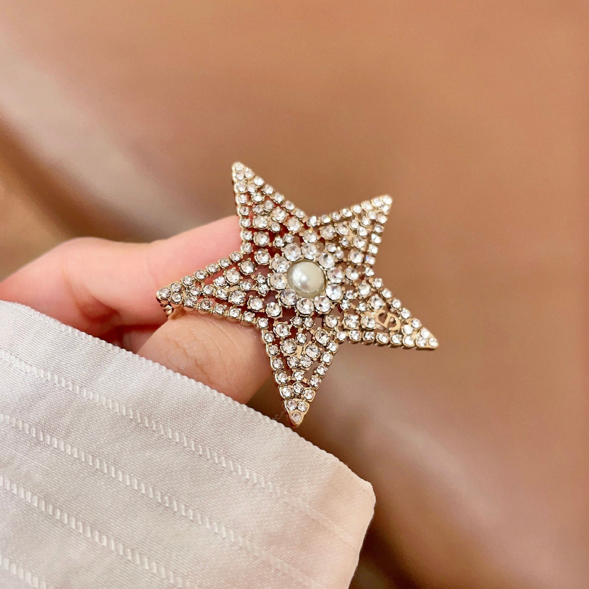 Star Brooch with Stone Accents