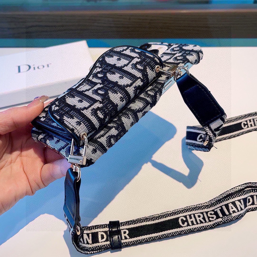 Monogram Phone Case with Wide Printed Strap