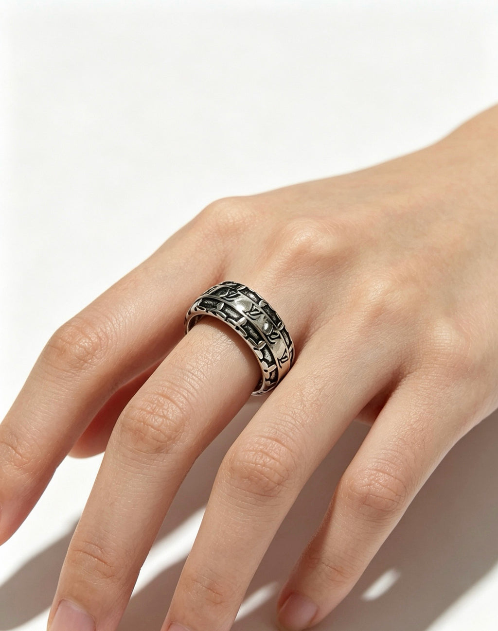 Wide Openwork Monogram Ring - Sizes 6–11