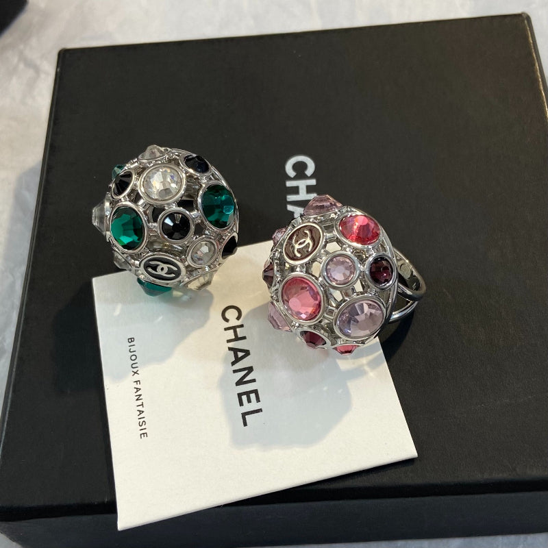 Oval Stone Cluster Statement Ring