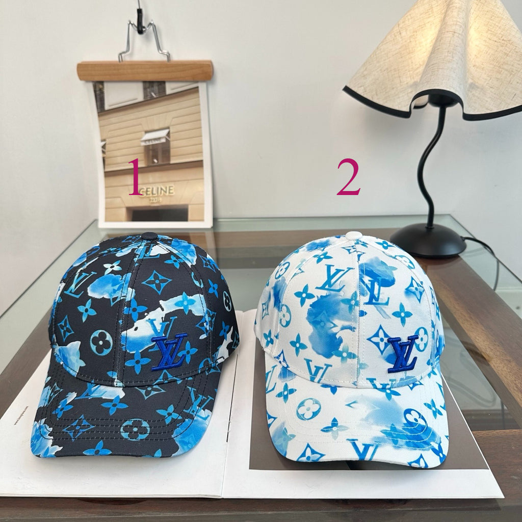 Blue Graphic Monogram Baseball Cap
