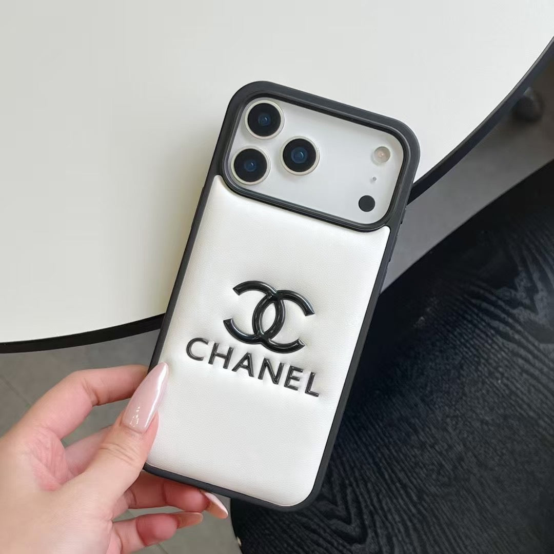 Quilted and Plain Emblem Phone Case - Style Options