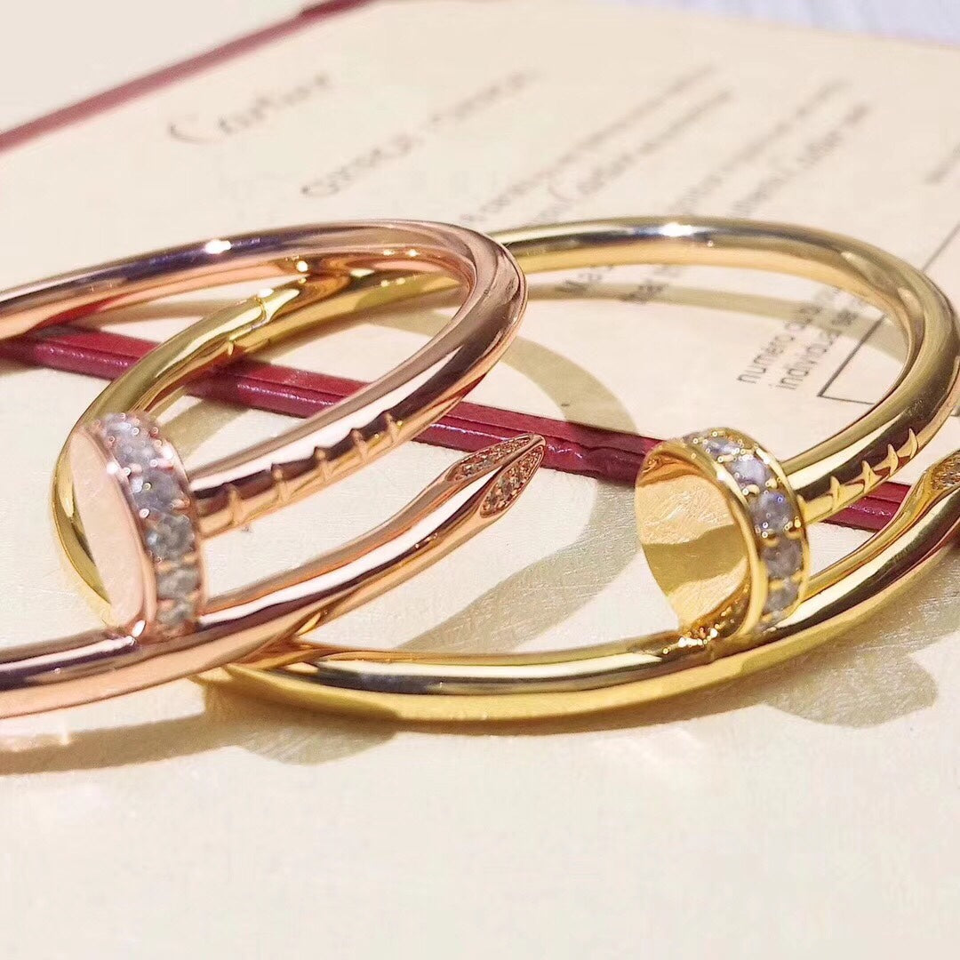 Polished Nail Bangle Bracelet