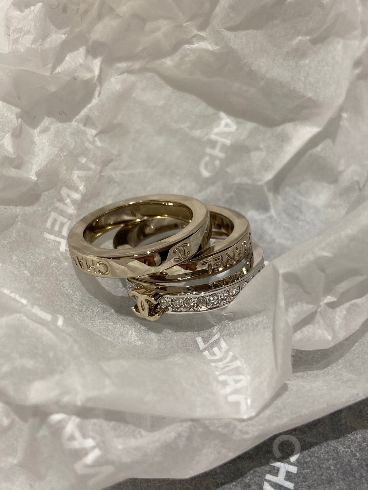 Lettered Band Ring with Stone Accents