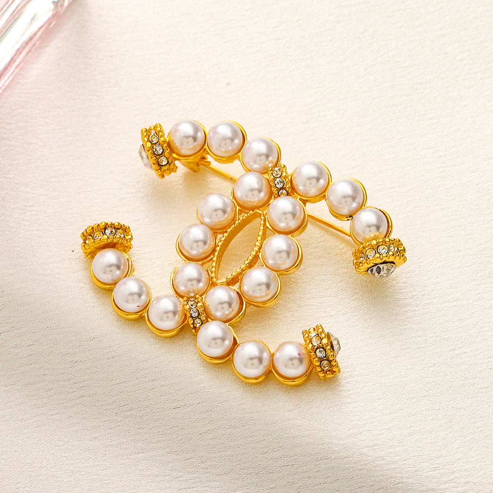 Alloy Steel Bead & Color Accent Emblem Brooch
