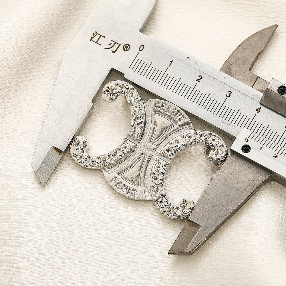 Alloy Steel Stone Outline Emblem Brooch