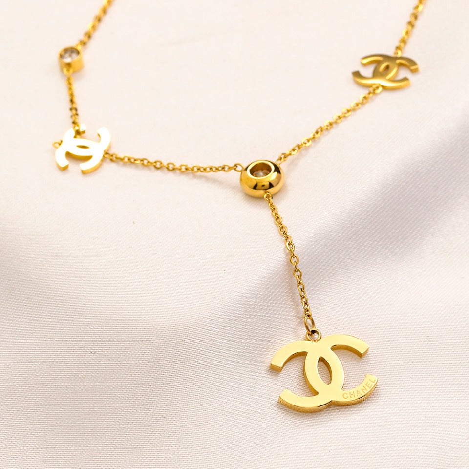 Collier pour station avec anneaux entrelacés en C et cercles ouverts, en acier inoxydable 304