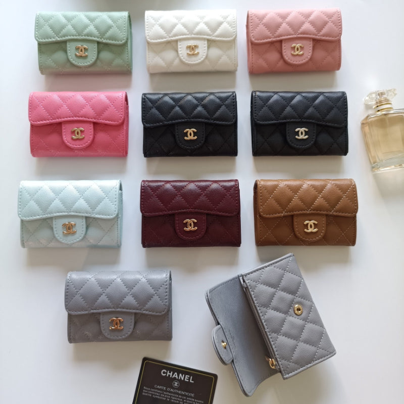 Diamond Quilted Compact Flap Wallet 020