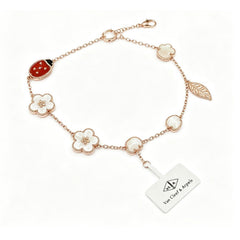 Ladybug & Flower Chain Bracelet