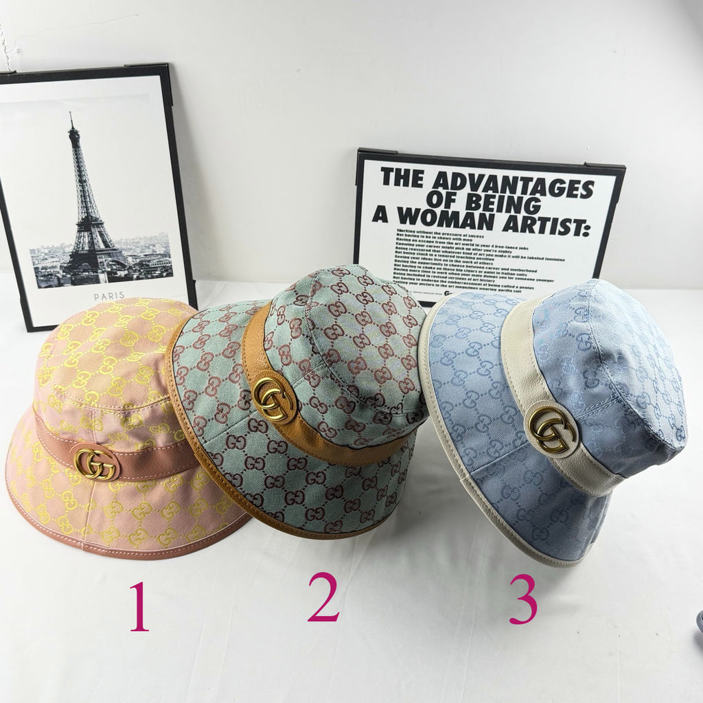 Monogram Bucket Hat with Contrast Band