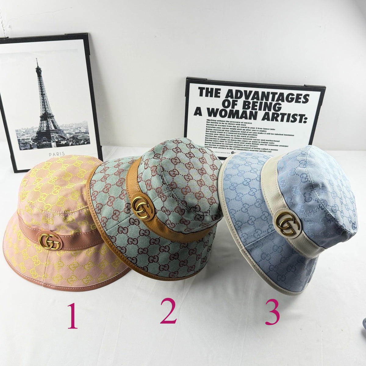 Monogram Bucket Hat with Contrast Band