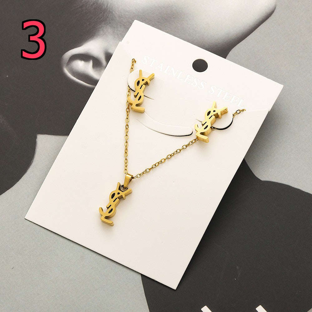 304 Stainless Steel Pendant & Stud Earring Sets - 8 Styles