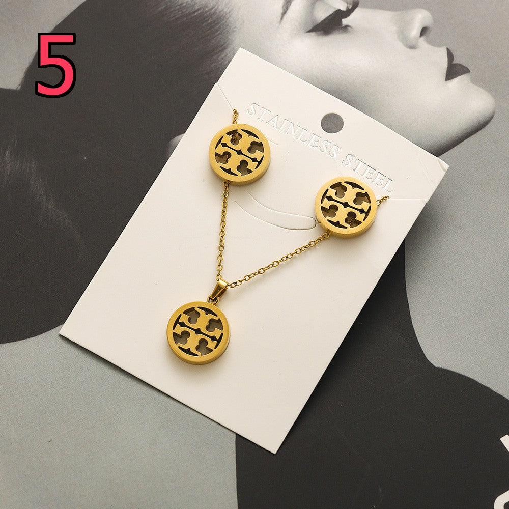 304 Stainless Steel Pendant & Stud Earring Sets - 8 Styles