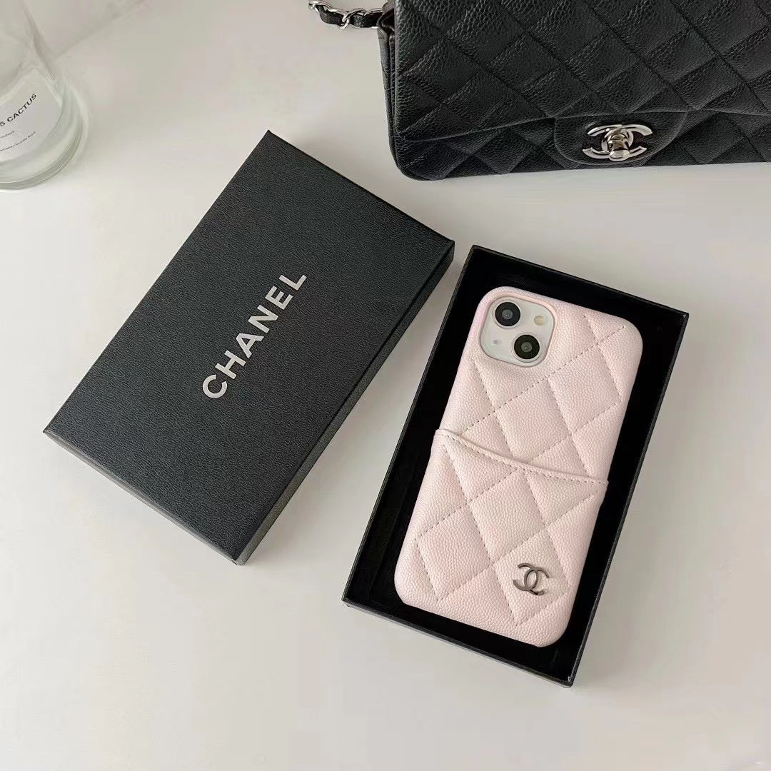 Quilted Phone Case with Flap Card Pocket