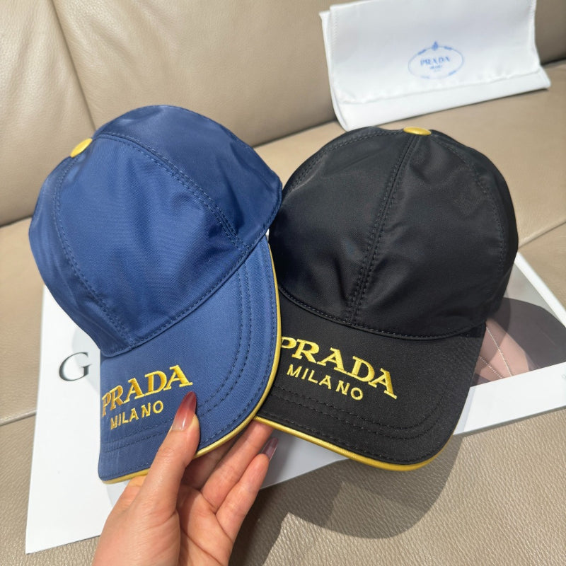 Lettered Baseball Cap with Contrast Piping