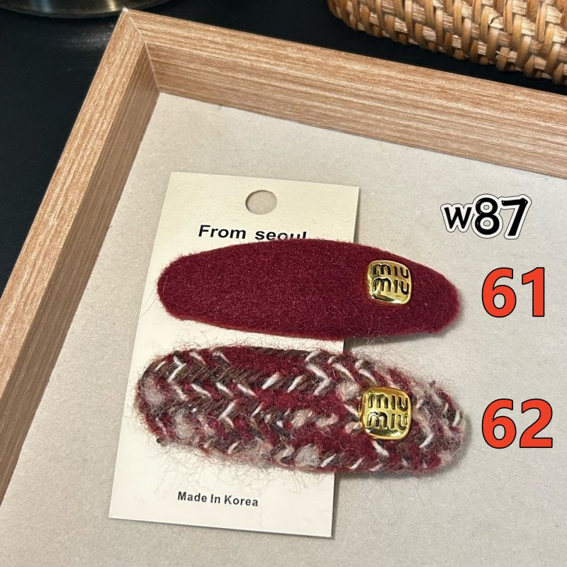 Decorative Hair Clip - Bow, Plaid and Emblem Options
