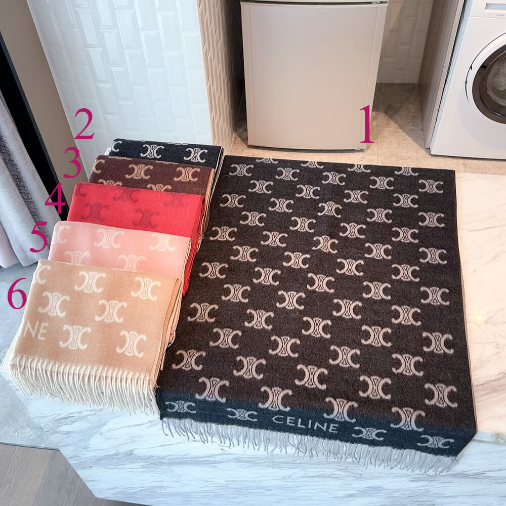 Repeating Motif Scarf with Fringed Ends