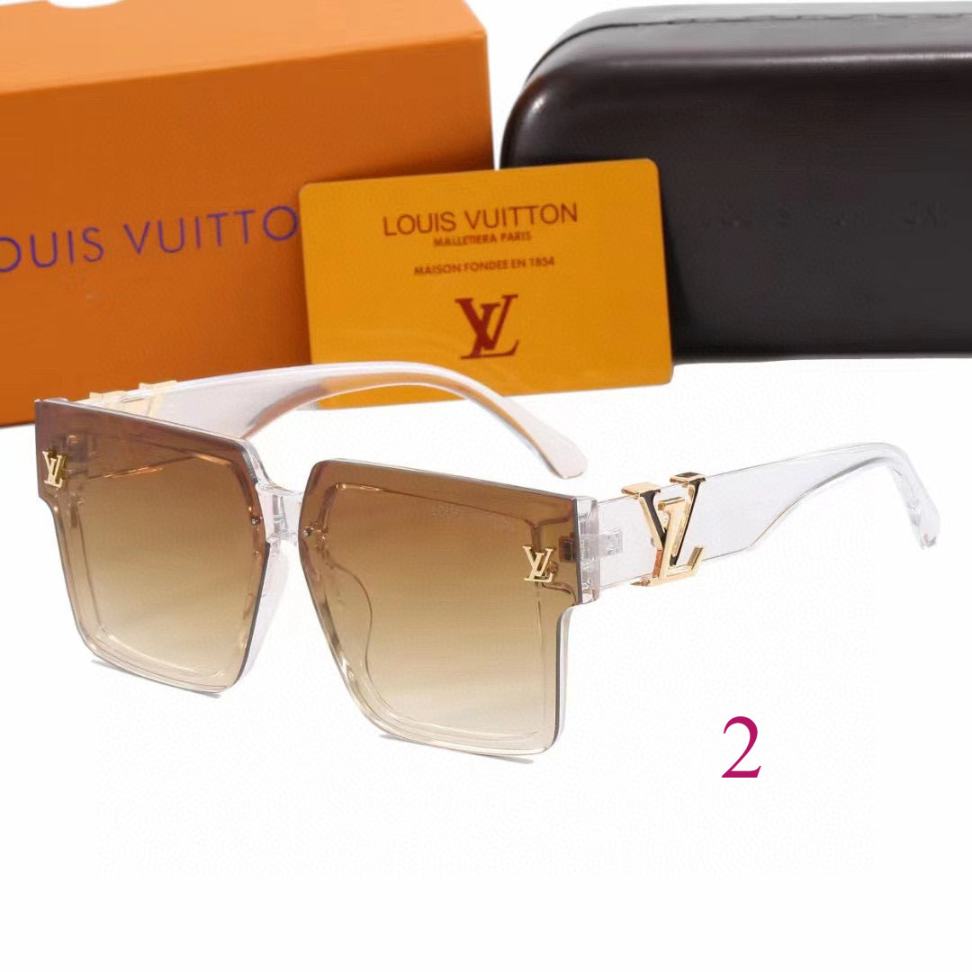 Chunky Flat-Top Square Sunglasses with Logo Temples