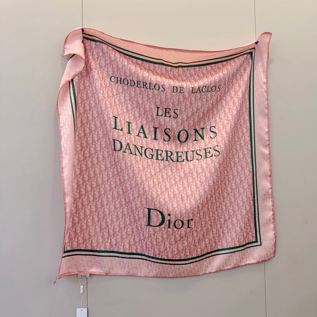 Foulard carré à monogramme et bordure rayée – 90 x 90 cm