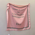Foulard carré à monogramme et bordure rayée – 90 x 90 cm