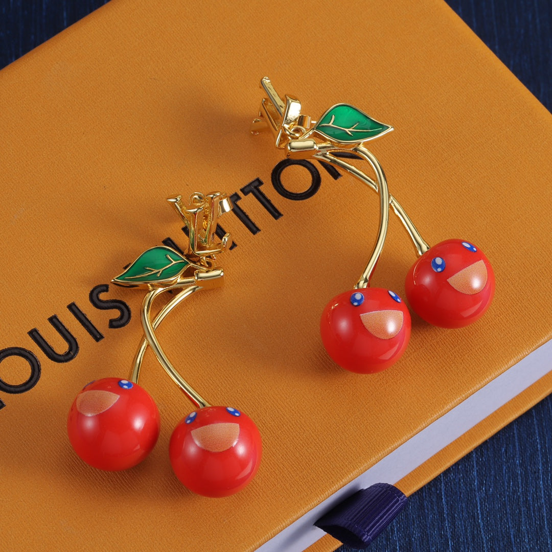 Red Cherry Drop Earrings