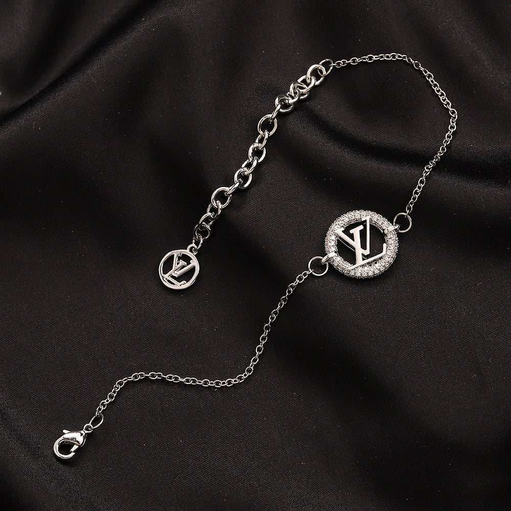 Copper Pave Round Monogram Earrings, Bracelet & Necklace Collection
