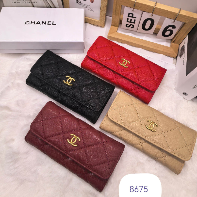 Diamond Quilted Long Flap Wallet 022