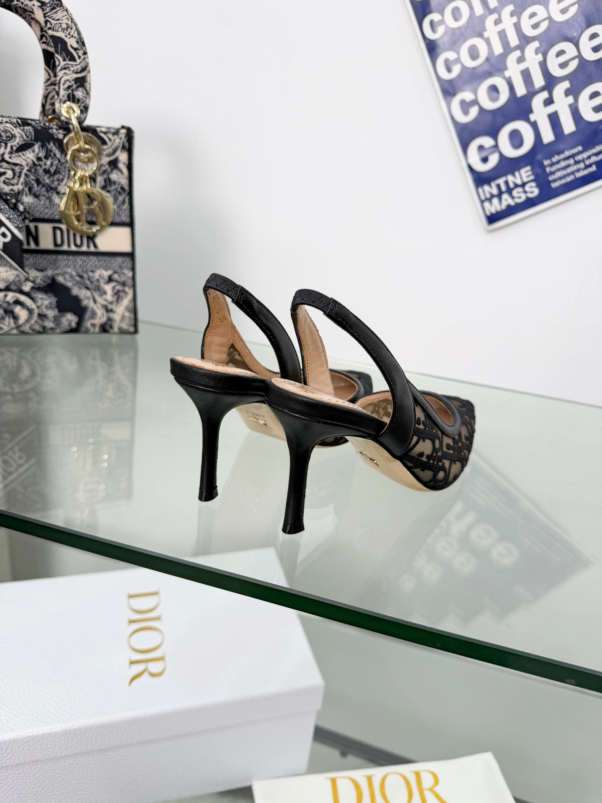 Monogram Pointed-Toe Slingback Pumps
