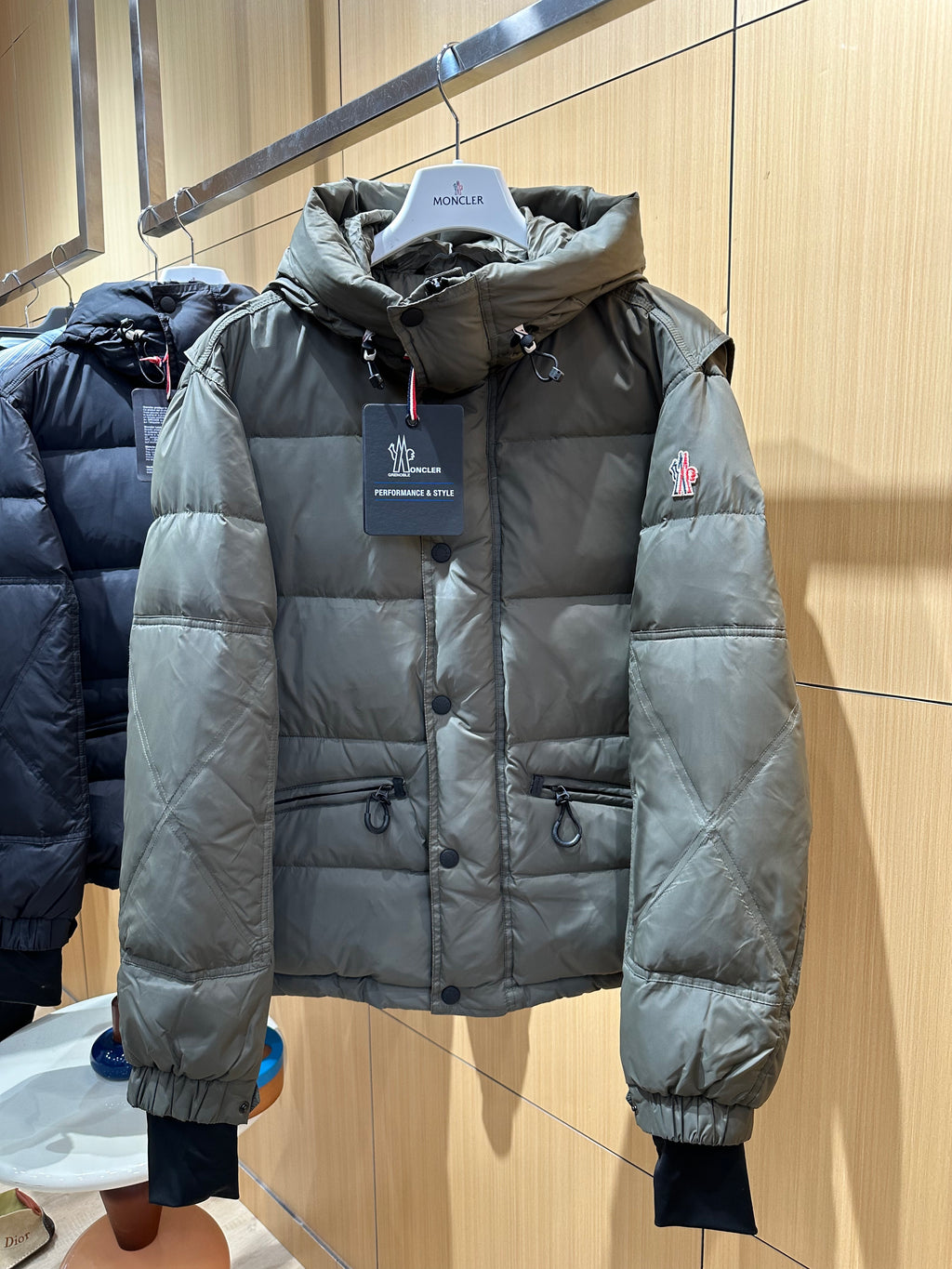 Hooded quilted puffer jacket product photograph