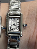 Silver-tone rectangular watch with plain bezel