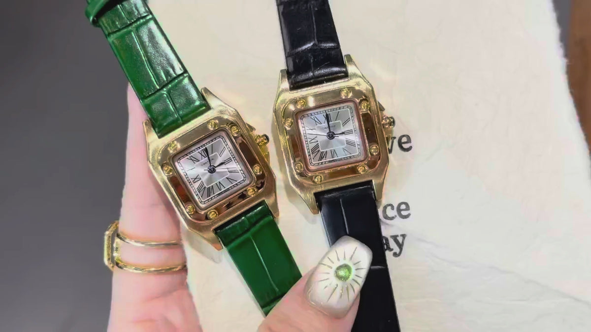 Colorful Rectangular Dial Strap Quartz Watch
