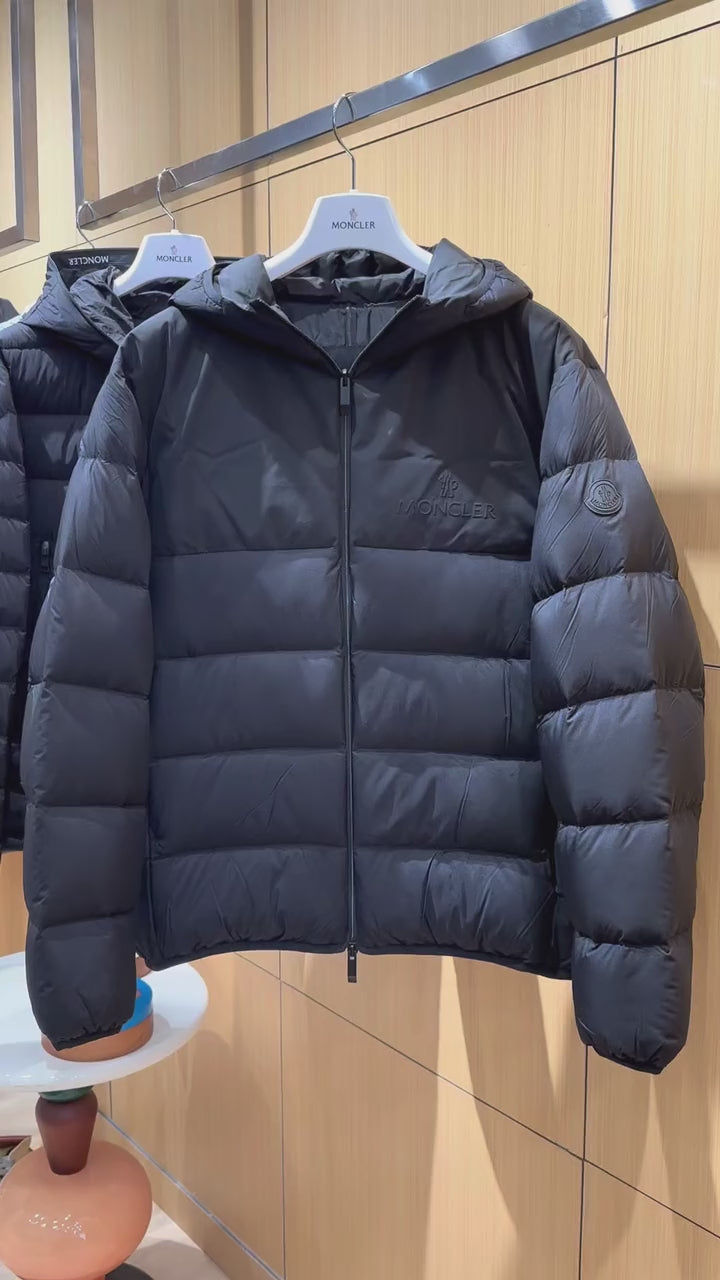 Hooded Down Puffer Jacket with Subtle Texture