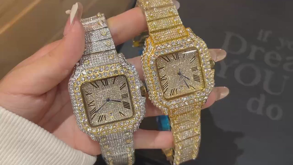 Crystal-Style Rectangular Dial Bracelet Quartz Watch