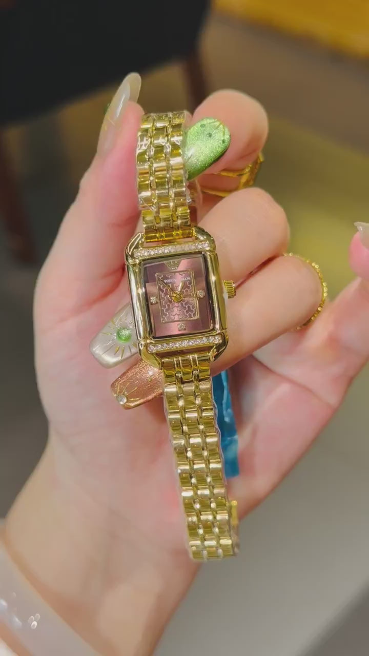 Vintage Rectangular Dial Bracelet Watch