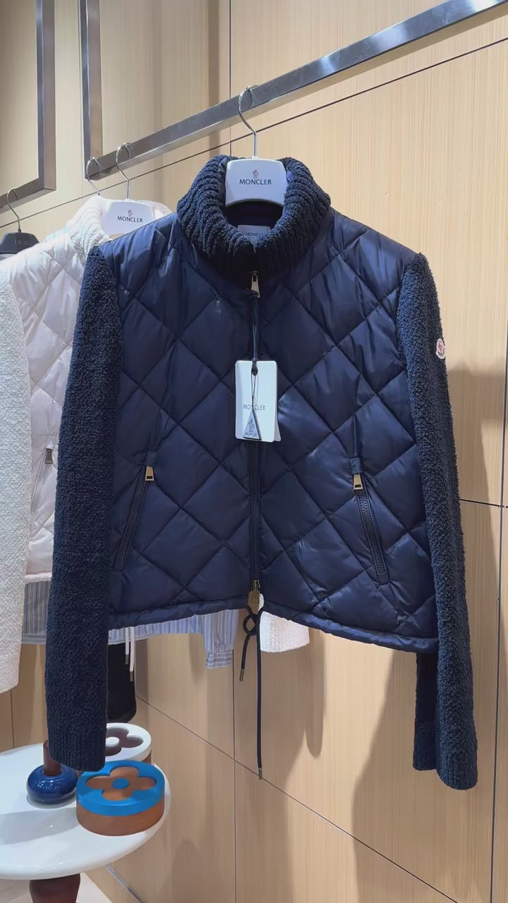 Women's Knit-Collar Quilted Down Jacket