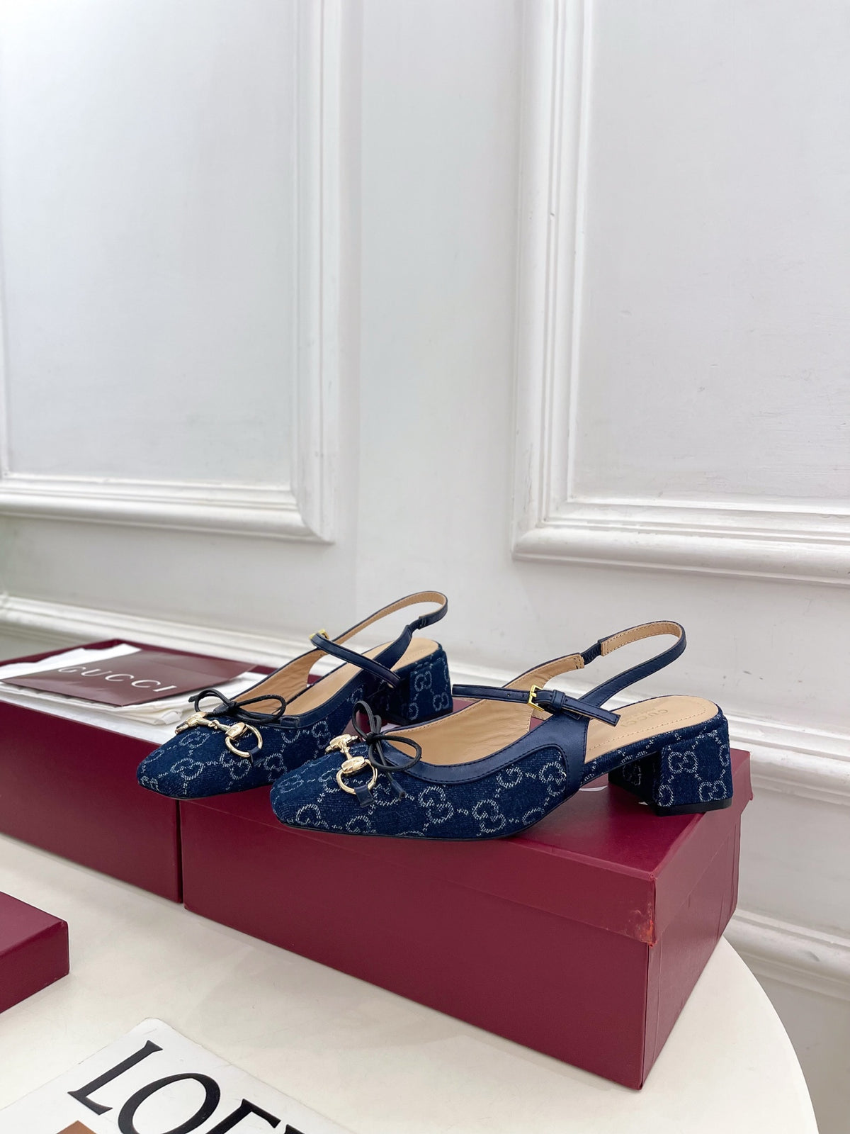 Canvas Slingback Block-Heel Pumps — product photo 3