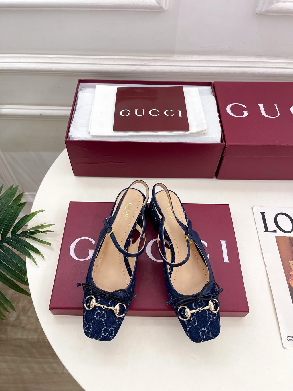 Canvas Slingback Block-Heel Pumps — product photo 4