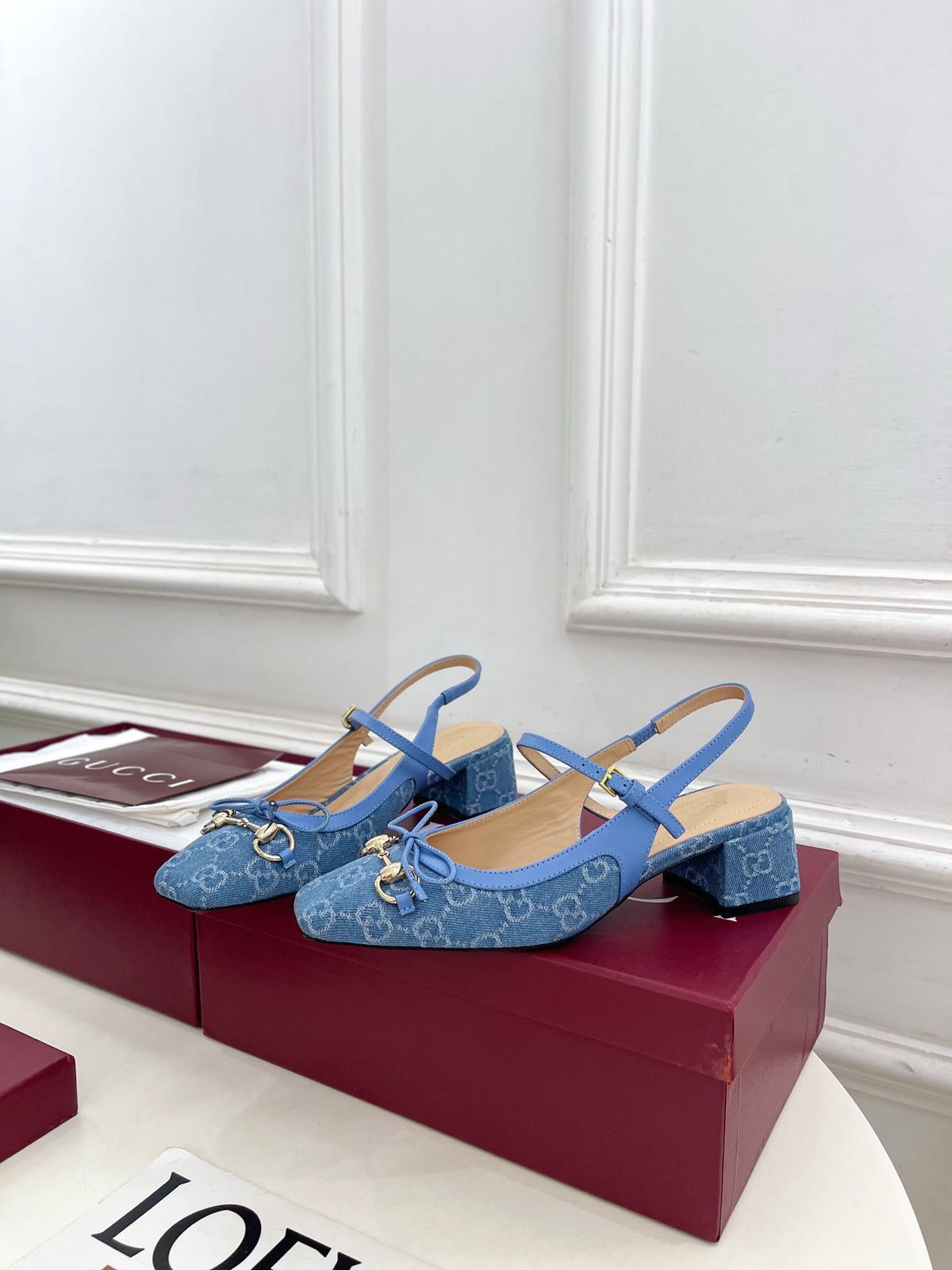 Canvas Slingback Block-Heel Pumps — product photo 5