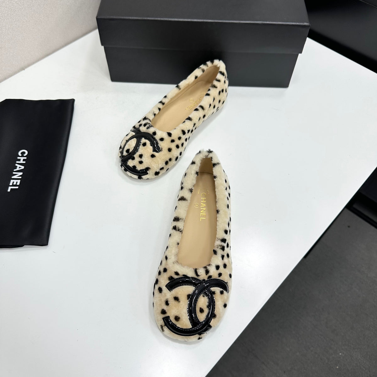 Spotted Ballet Flats with Embellished Toe Detail — product photo 11