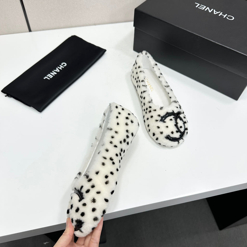 Spotted Ballet Flats with Embellished Toe Detail — product photo 2