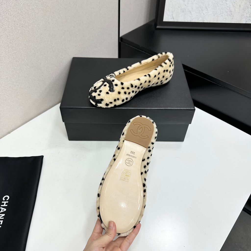 Spotted Ballet Flats with Embellished Toe Detail — product photo 7