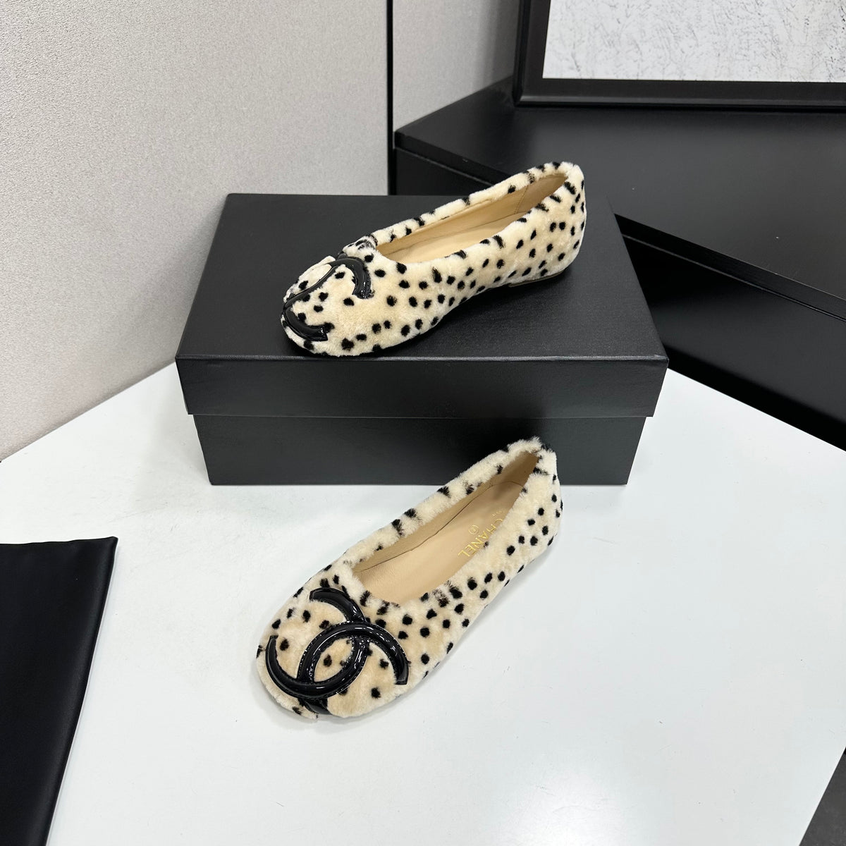 Spotted Ballet Flats with Embellished Toe Detail — product photo 9