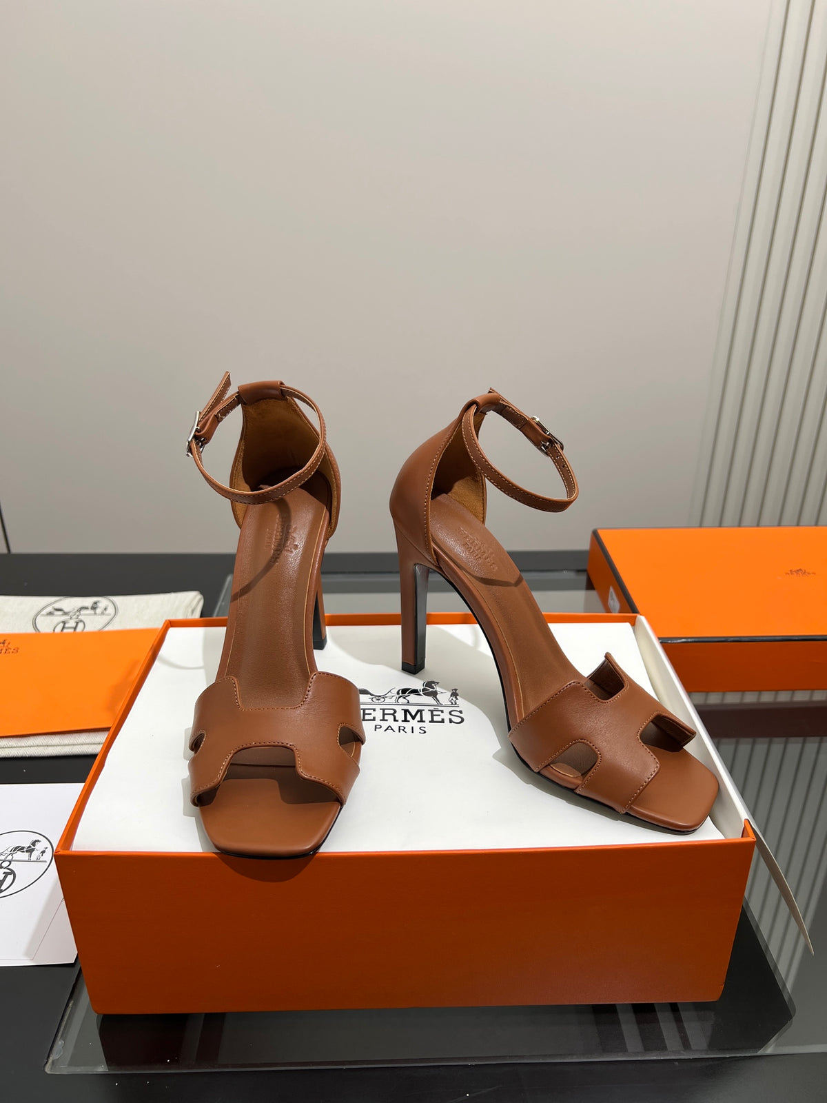 Cutout Ankle-Strap Block-Heel Sandals — product photo 7