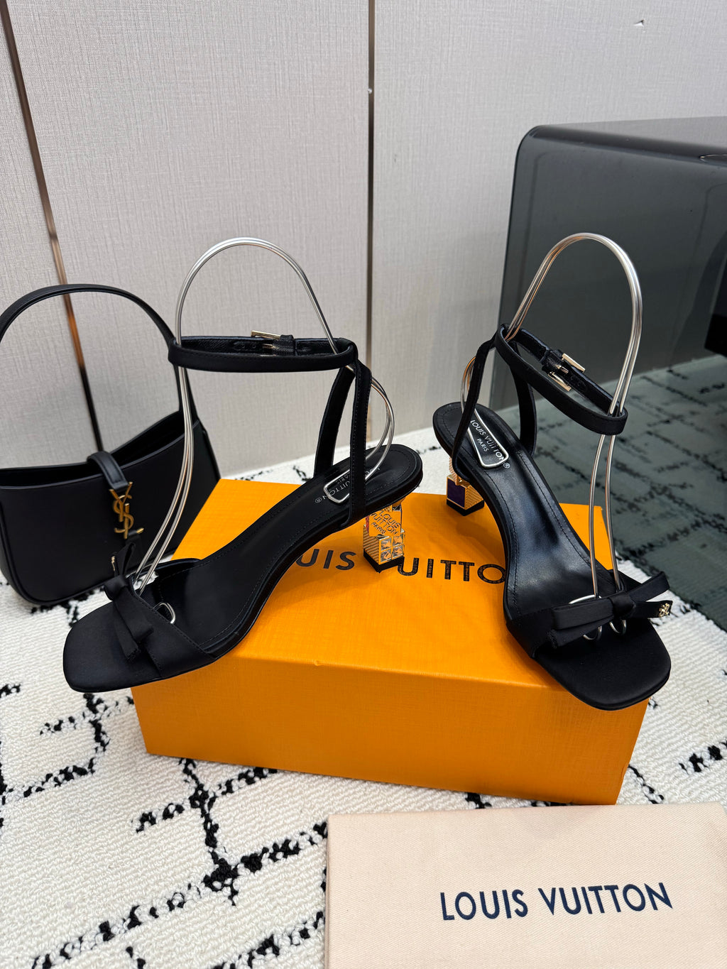 Bow-Detail Ankle-Strap Stiletto Sandals — product photo 1