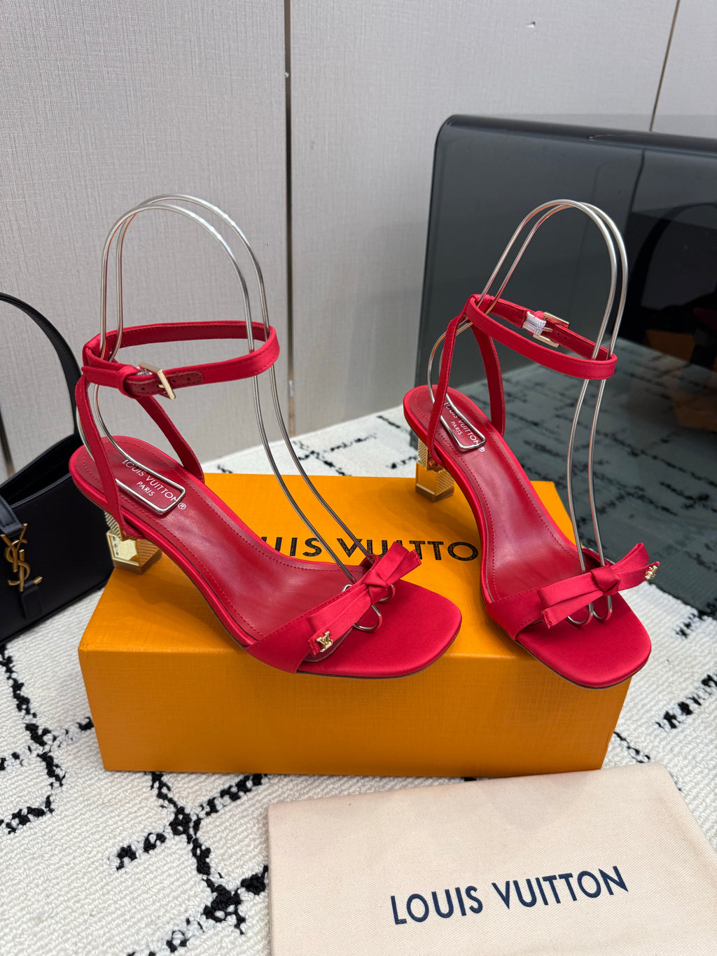 Bow-Detail Ankle-Strap Stiletto Sandals — product photo 9