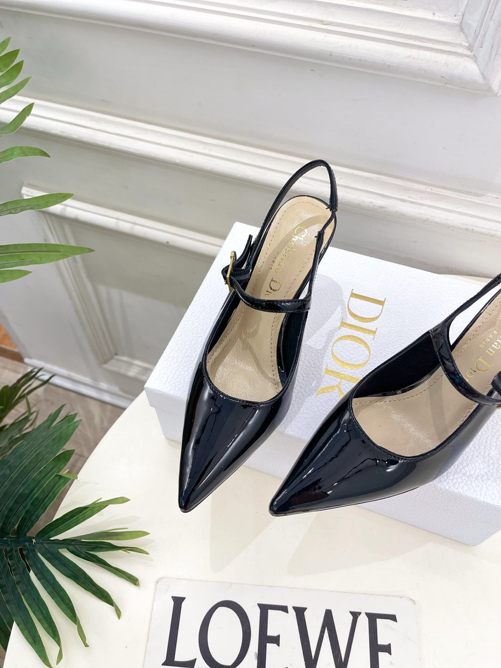 Metal-Detail Pointed-Toe Slingback Pumps — product photo 4