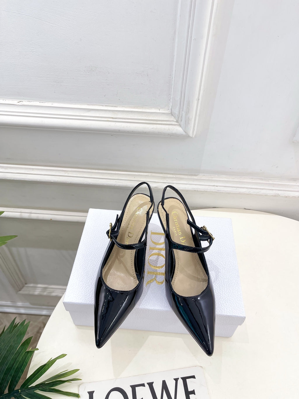 Metal-Detail Pointed-Toe Slingback Pumps — product photo 5