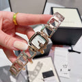 Open-Link Square Quartz Bracelet Watch