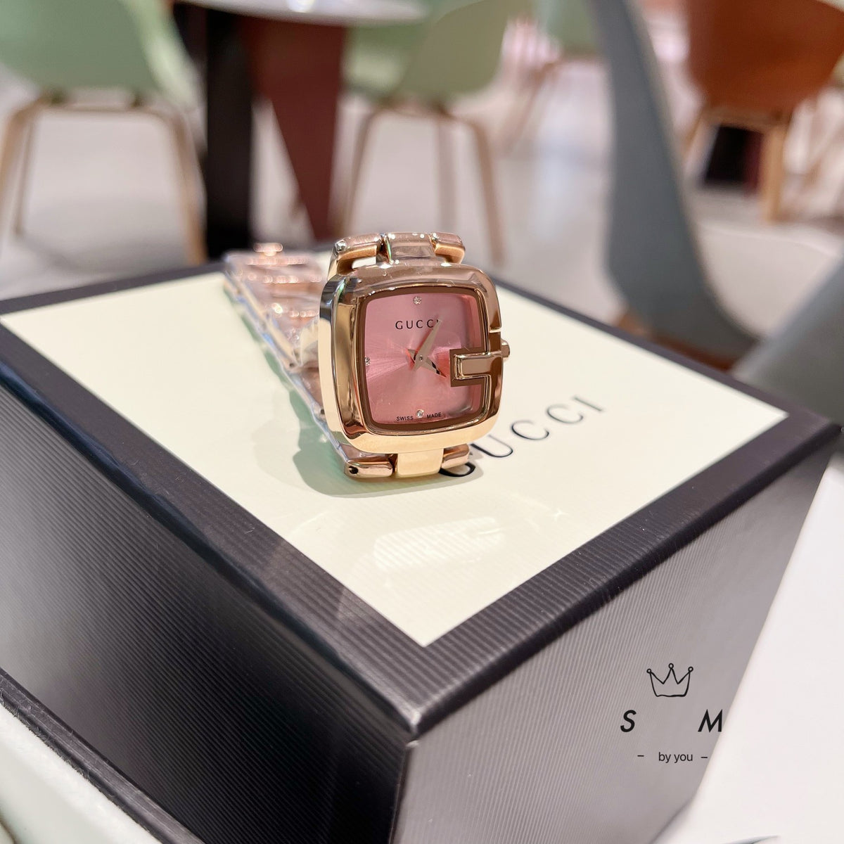 Open-Link Square Quartz Bracelet Watch