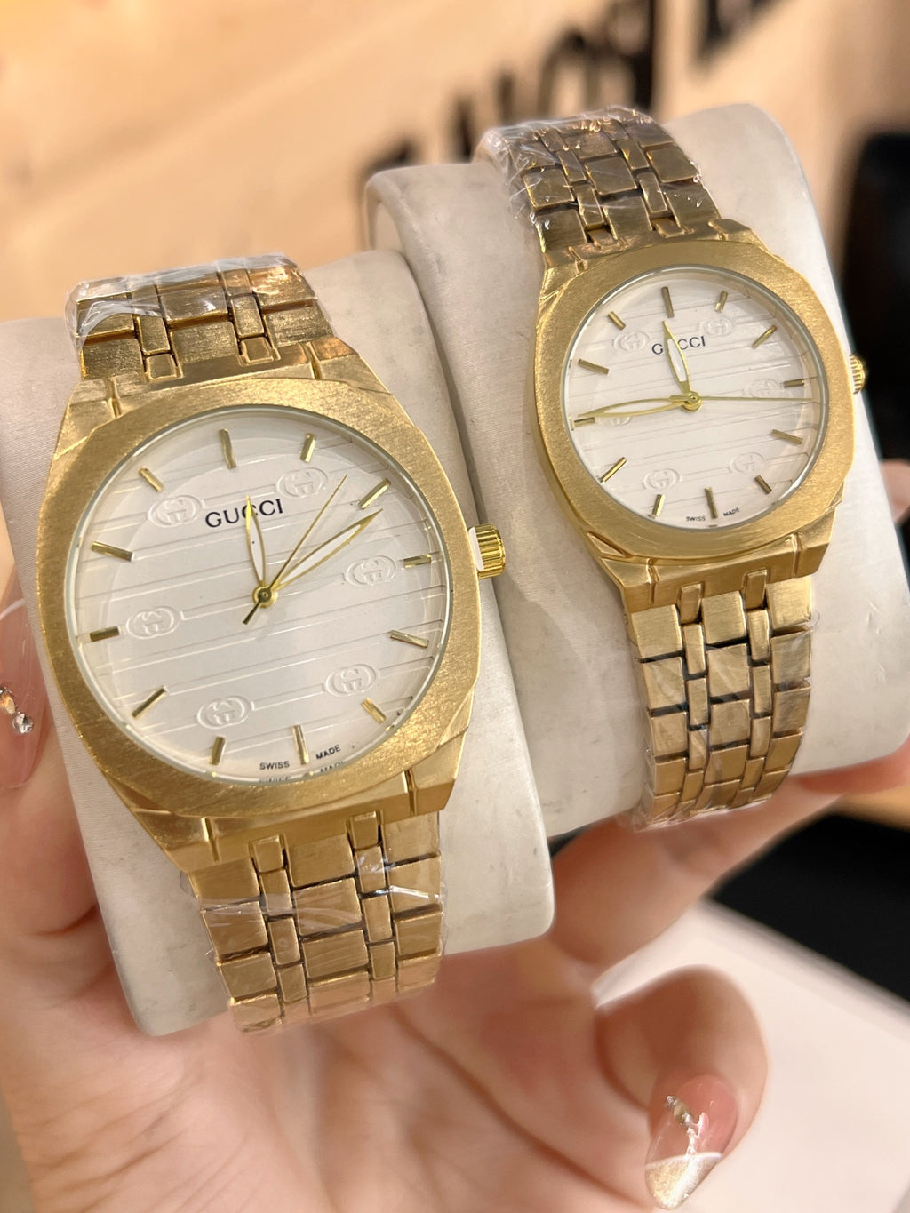 Gold-Tone Round Dial Quartz Bracelet Watch